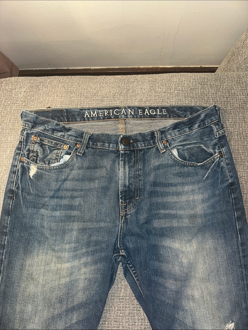 American Eagle Straight Leg Jeans Waist 36 x 32 Blue